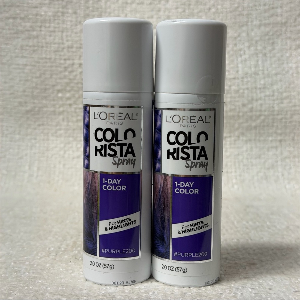 Set of 2 Loreal COLORISTA 1 Day Temporary Hair Color Spray in Purple